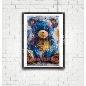LOUIS VUITTON TEDDY BEAR 11X17 PRINT WALL ART FOR KIDS ROOM BY DENARDAI